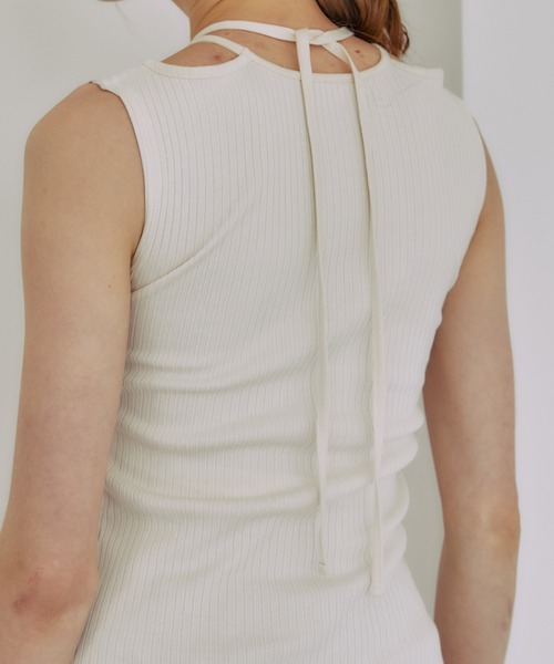 PUBLIC TOKYO(パブリックトウキョウ)の「【カップ付き・華奢見え】サークルホールカップインタンク/カップ付きキャミ(タンクトップ・レディース・ブラック/グレー/アイボリー/ブルー/サックスブルー・FREE)」の11枚目の写真