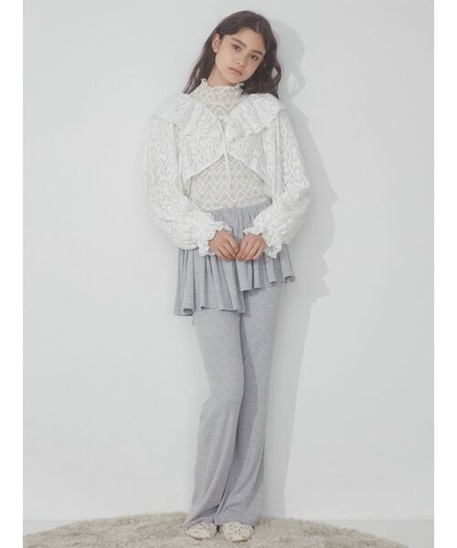 merry jenny（メリージェニー）の「スコートフレアレギンス（レギンス/スパッツ・レディース・グレー/ブラック/アイボリー・FREE）」の4枚目の写真