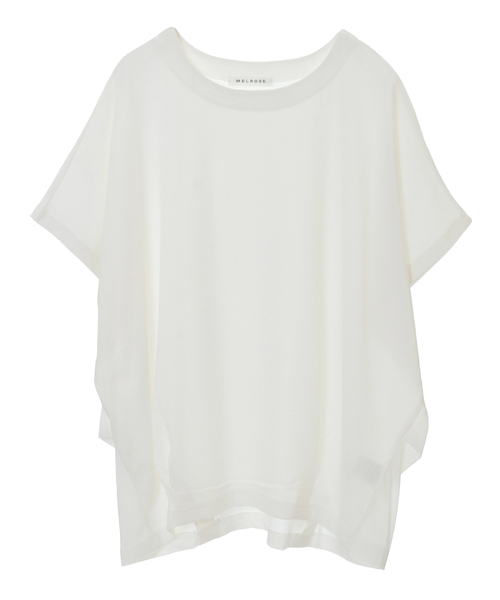 SOFFITTO(ソフィット)の「ひんやり着心地良いコクーンシルエットTシャツ(取り扱い店舗限定)(Tシャツ/カットソー・レディース・オフホワイト/キャメル/ブラック/チャコールグレー・FREE)」の2枚目の写真