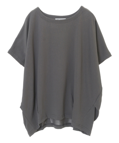 SOFFITTO(ソフィット)の「ひんやり着心地良いコクーンシルエットTシャツ(取り扱い店舗限定)(Tシャツ/カットソー・レディース・オフホワイト/キャメル/ブラック/チャコールグレー・FREE)」の4枚目の写真