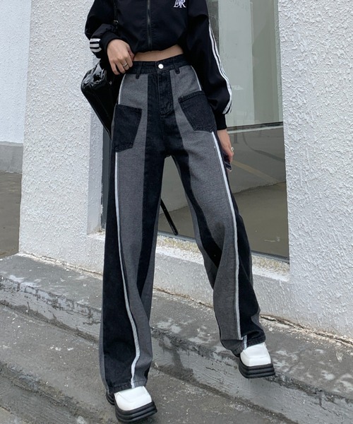 Vipoa（ヴィポア）の「Reverse design wide denim pants（デニムパンツ・レディース・ブラック・MEDIUM/LARGE）」の10枚目の写真