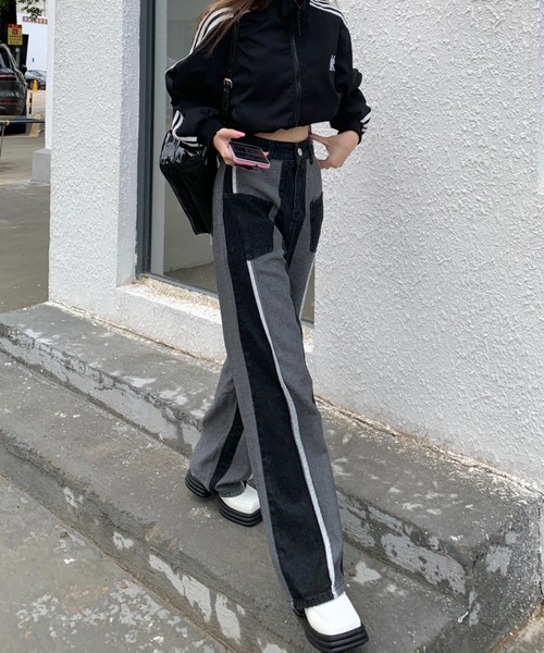 Vipoa（ヴィポア）の「Reverse design wide denim pants（デニムパンツ・レディース・ブラック・MEDIUM/LARGE）」の11枚目の写真