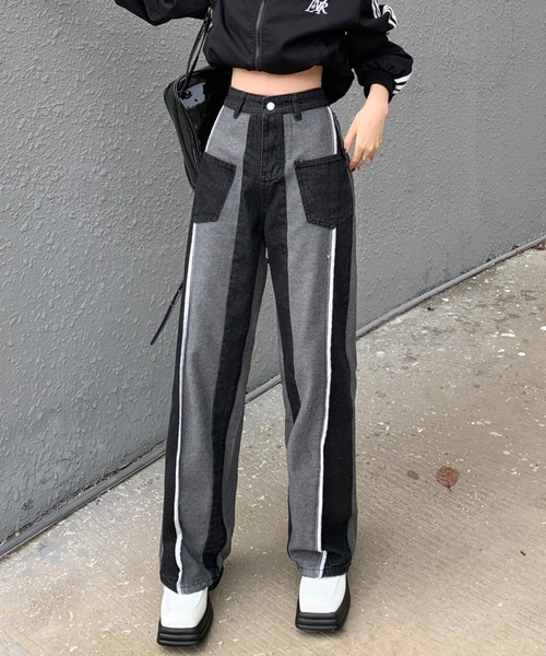 Vipoa（ヴィポア）の「Reverse design wide denim pants（デニムパンツ・レディース・ブラック・MEDIUM/LARGE）」の9枚目の写真