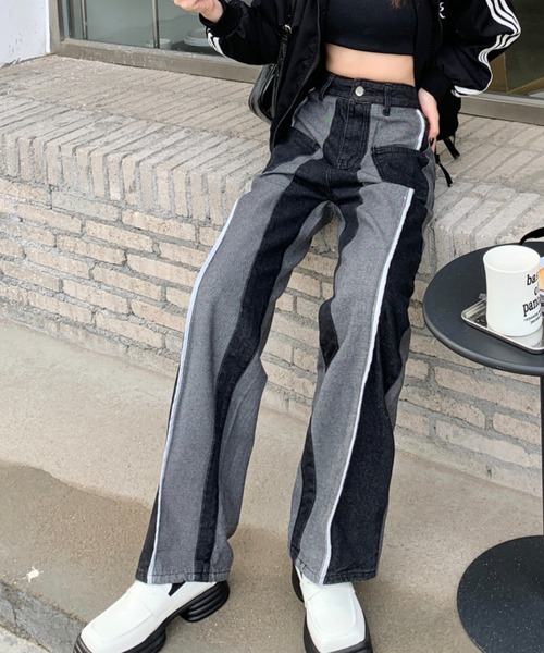 Vipoa（ヴィポア）の「Reverse design wide denim pants（デニムパンツ・レディース・ブラック・MEDIUM/LARGE）」の12枚目の写真