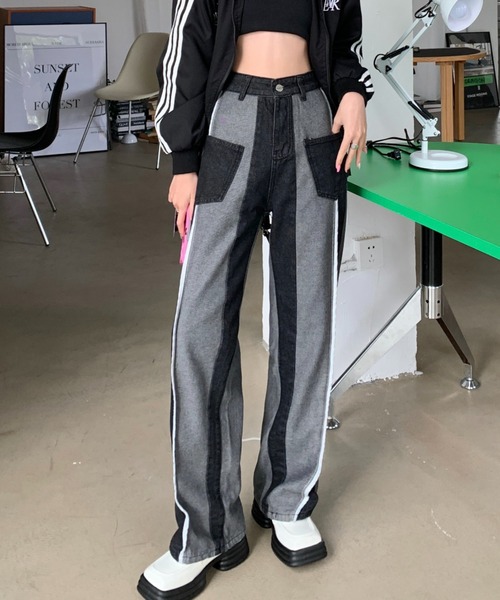 Vipoa（ヴィポア）の「Reverse design wide denim pants（デニムパンツ・レディース・ブラック・MEDIUM/LARGE）」の6枚目の写真