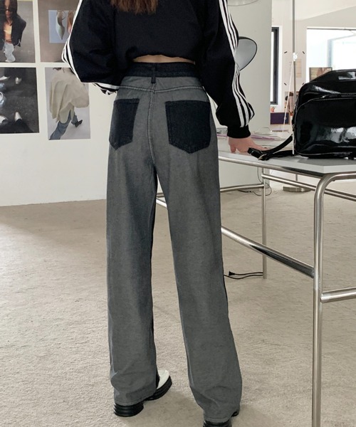 Vipoa（ヴィポア）の「Reverse design wide denim pants（デニムパンツ・レディース・ブラック・MEDIUM/LARGE）」の14枚目の写真