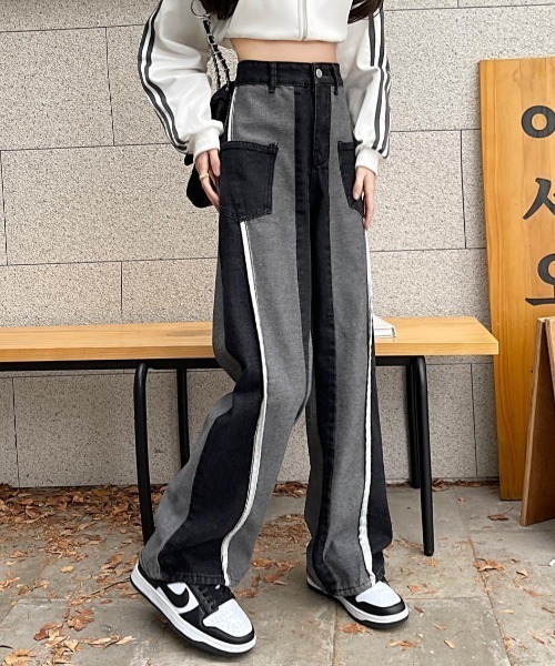 Vipoa（ヴィポア）の「Reverse design wide denim pants（デニムパンツ・レディース・ブラック・MEDIUM/LARGE）」の21枚目の写真