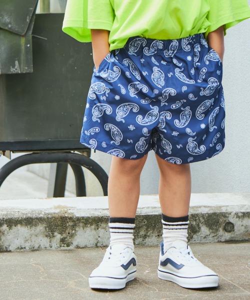 PAIRMANON STREET(ペアマノンストリート)の「【PAIRMANON STREET】水陸両用速乾総柄ショートパンツ(その他パンツ・キッズ・ブルー/ブラック/オレンジ/ベージュ/グリーン/ホワイト・90/100/110/120/130/140/150)」の5枚目の写真