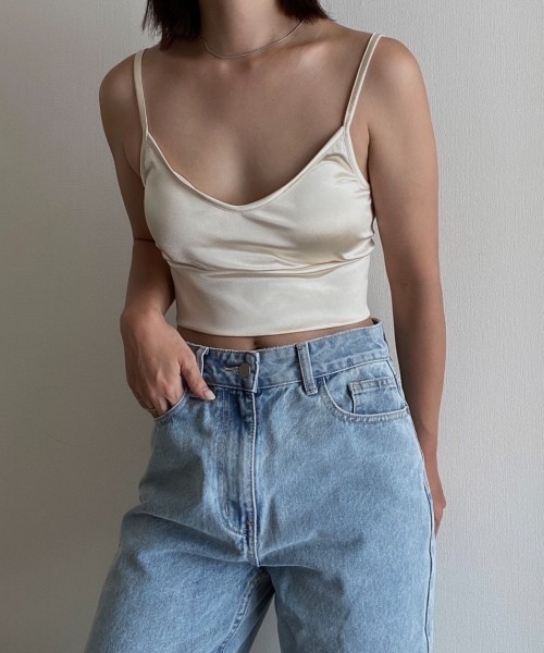 AMAIL（アマイル）の「Icon grossy cami（キャミソール・レディース・アイボリー/パープル/ブラック・FREE）」の2枚目の写真