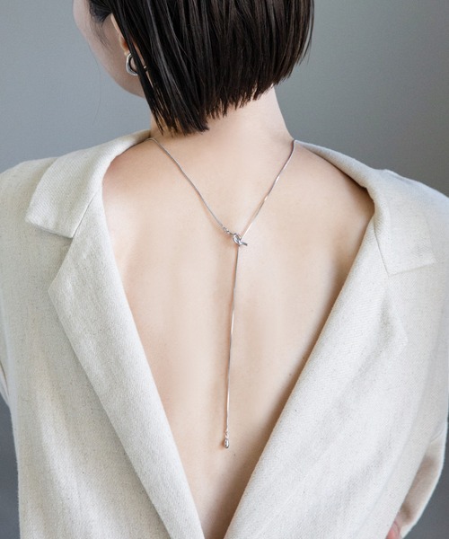 select MOCA（セレクトモカ）の「ダブルループタイネックレス（ネックレス・レディース・シルバー/ゴールド・FREE）」の2枚目の写真