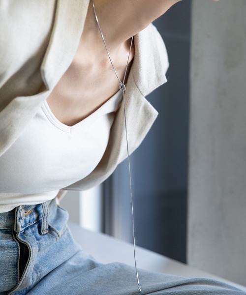 select MOCA（セレクトモカ）の「ダブルループタイネックレス（ネックレス・レディース・シルバー/ゴールド・FREE）」の5枚目の写真