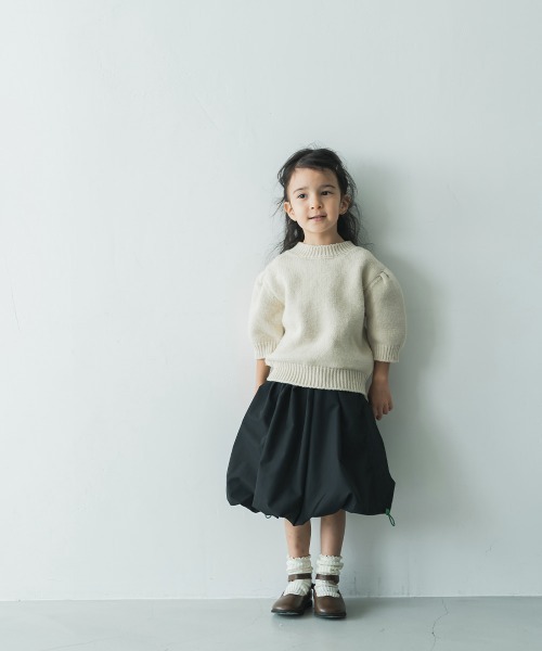 riziere（リジェール）の「【ママとおそろい】サイドシャーリングバルーンスカート（スカート・キッズ・ブラック・110/130/120/150/90/140/100）」の5枚目の写真