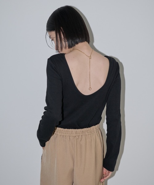 カップ付きバックオープンロンT（Tシャツ/カットソー）｜Shelly