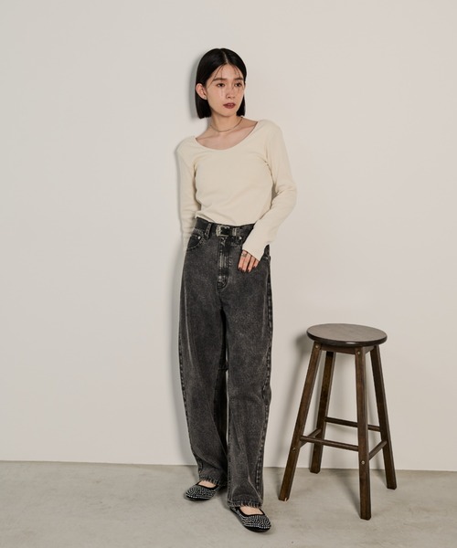 Shelly island（シェリーアイランド）の「カップ付きバックオープンロンT（Tシャツ/カットソー・レディース・ブラック/ホワイト/ピンク/ブラウン/チャコールグレー・FREE）」の19枚目の写真