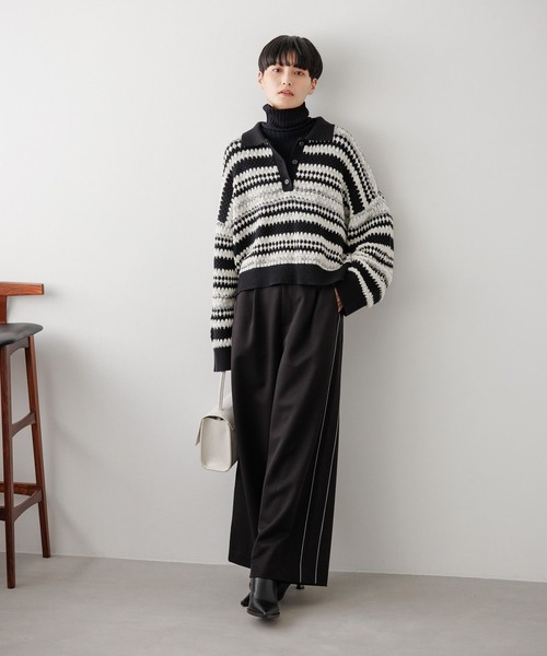 eL(エル)の「【eL】2Line Wide Pants/973936(スラックス・レディース・ブラック/グレー・FREE)」の3枚目の写真