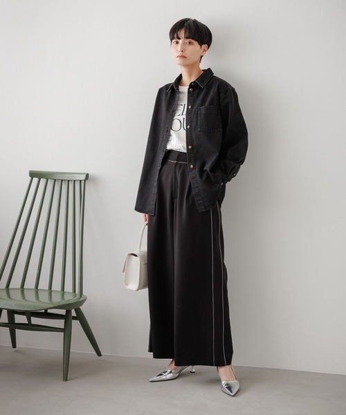 eL(エル)の「【eL】2Line Wide Pants/973936(スラックス・レディース・ブラック/グレー・FREE)」の5枚目の写真