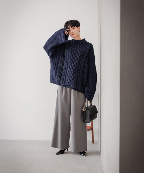 eL(エル)の「【eL】2Line Wide Pants/973936(スラックス・レディース・ブラック/グレー・FREE)」の11枚目の写真