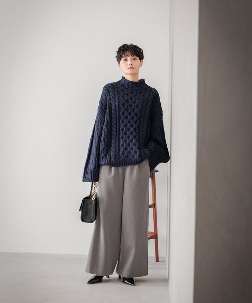 eL(エル)の「【eL】2Line Wide Pants/973936(スラックス・レディース・ブラック/グレー・FREE)」の12枚目の写真