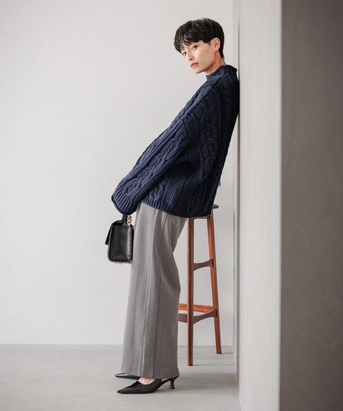 eL(エル)の「【eL】2Line Wide Pants/973936(スラックス・レディース・ブラック/グレー・FREE)」の13枚目の写真