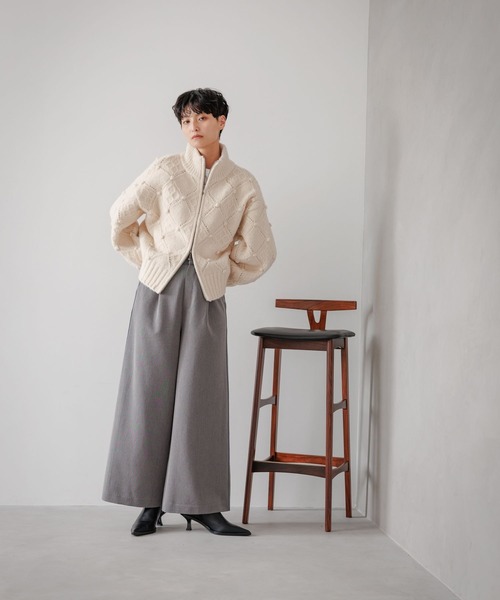 eL(エル)の「【eL】2Line Wide Pants/973936(スラックス・レディース・ブラック/グレー・FREE)」の15枚目の写真