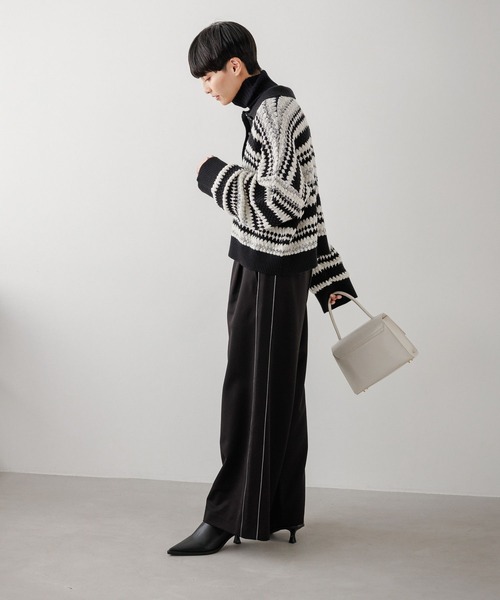 eL(エル)の「【eL】2Line Wide Pants/973936(スラックス・レディース・ブラック/グレー・FREE)」の8枚目の写真