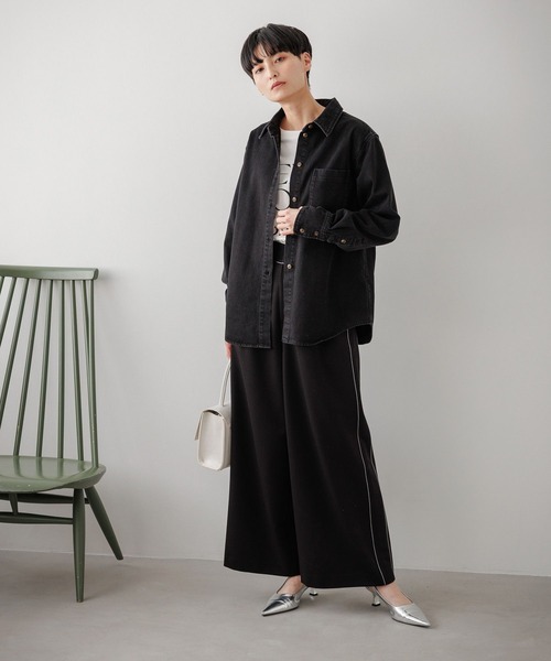 eL(エル)の「【eL】2Line Wide Pants/973936(スラックス・レディース・ブラック/グレー・FREE)」の9枚目の写真