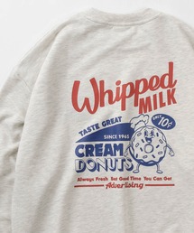 【Power To The People/パワー・トゥ・ザ・ピープル】「CREAM DONUTS/クリームドーナツ」 ワンポイントロゴ刺繍＆バックイラストデザイン スウェット