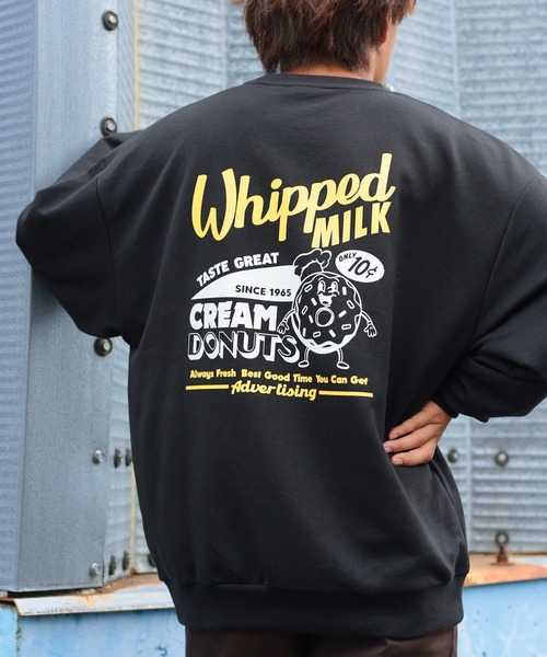 POWER TO THE PEOPLE(パワートゥーザピープル)の「【Power To The People/パワー・トゥ・ザ・ピープル】「CREAM DONUTS/クリームドーナツ」 ワンポイントロゴ刺繍&バックイラストデザイン スウェット(スウェット・レディース・ヘザーグレー/チャコールグレー/ブラック・M/L/XL)」の21枚目の写真