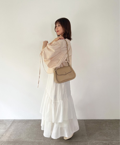 Olu.（オルドット）の「サークルハンドル2wayバッグ（ショルダーバッグ・レディース・ベージュ/ブラック・FREE）」の9枚目の写真