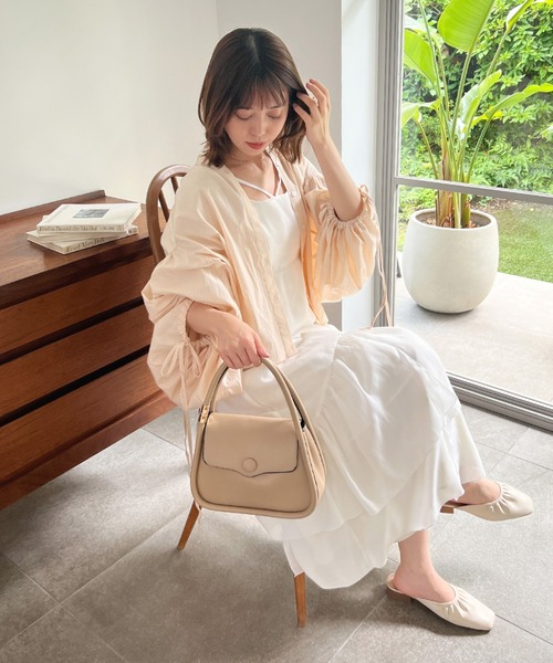 Olu.（オルドット）の「サークルハンドル2wayバッグ（ショルダーバッグ・レディース・ベージュ/ブラック・FREE）」の7枚目の写真