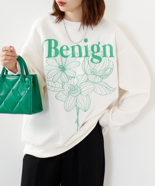 SUGGESTION(サジェッション)の「SUGGESTION フラワー刺繍裏起毛トレーナー(スウェット・メンズ・アッシュグレー/ブラック/ホワイト・L/M)」の7枚目の写真