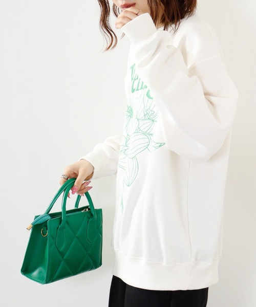 SUGGESTION(サジェッション)の「SUGGESTION フラワー刺繍裏起毛トレーナー(スウェット・メンズ・アッシュグレー/ブラック/ホワイト・L/M)」の6枚目の写真