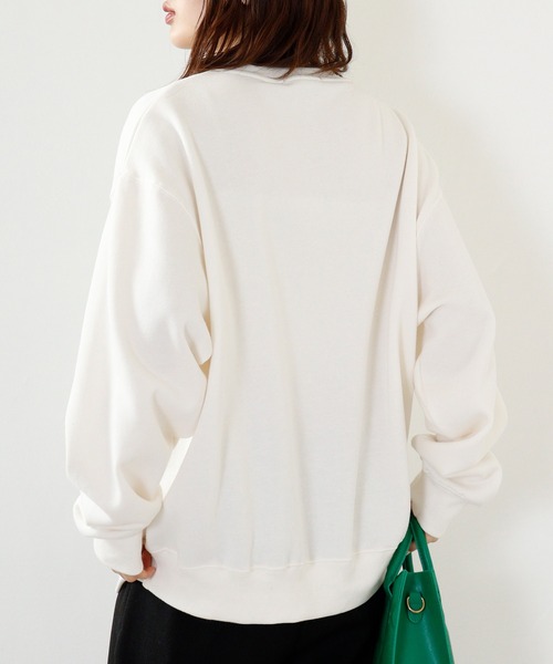 SUGGESTION(サジェッション)の「SUGGESTION フラワー刺繍裏起毛トレーナー(スウェット・メンズ・アッシュグレー/ブラック/ホワイト・L/M)」の5枚目の写真