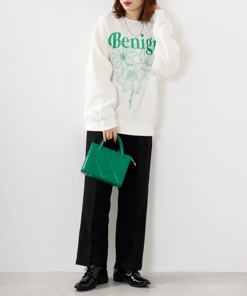 SUGGESTION(サジェッション)の「SUGGESTION フラワー刺繍裏起毛トレーナー(スウェット・メンズ・アッシュグレー/ブラック/ホワイト・L/M)」の4枚目の写真