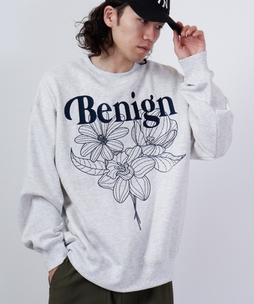 SUGGESTION(サジェッション)の「SUGGESTION フラワー刺繍裏起毛トレーナー(スウェット・メンズ・アッシュグレー/ブラック/ホワイト・L/M)」の10枚目の写真