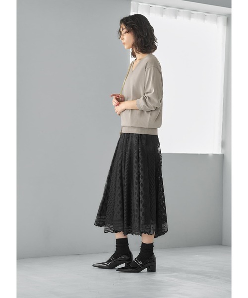 STYLE DELI(スタイルデリ)の「アンチピリングVネックニットトップス(ニット/セーター・レディース・ネイビー/アイボリー/サンドベージュ・FREE)」の15枚目の写真