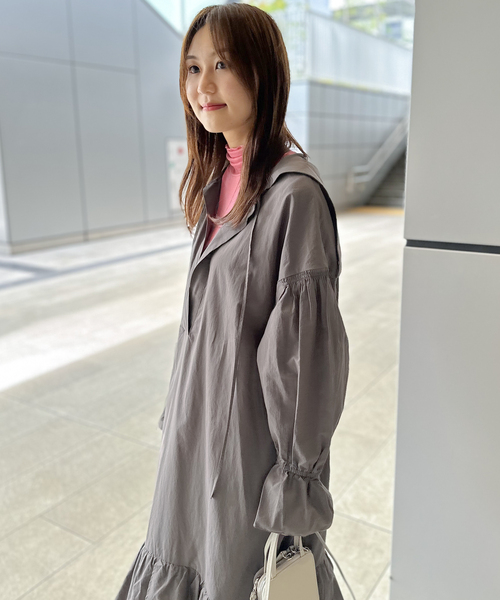 COMMRE（コムル）の「【COMMRE / コムル】コットン裾ボリュームワンピース（ワンピース・レディース・ブラック/チャコールグレー・FREE）」の8枚目の写真