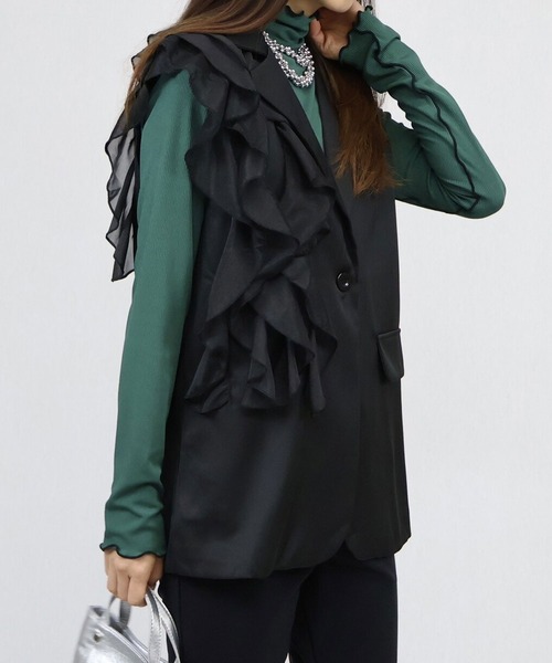 ANOTHER S（アナザーエス）の「アシンメトリーフリルジレー（スーツベスト・レディース・ブラック・FREE）」の20枚目の写真