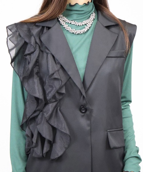 ANOTHER S（アナザーエス）の「アシンメトリーフリルジレー（スーツベスト・レディース・ブラック・FREE）」の21枚目の写真