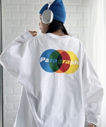 Paragraph(パラグラフ)/OVERLAPPING CIRCLES L/S/オーバーラッピング サークル バックプリント ロングスリーブ Tシャツ