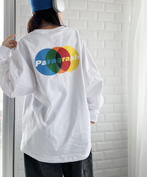 Paragraph(パラグラフ)の「Paragraph(パラグラフ)/OVERLAPPING CIRCLES L/S/オーバーラッピング サークル バックプリント ロングスリーブ Tシャツ(Tシャツ/カットソー・レディース・チャコールグレー/ブルー/ホワイト・FREE)」の6枚目の写真