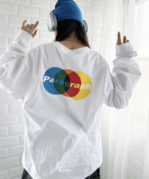 Paragraph(パラグラフ)の「Paragraph(パラグラフ)/OVERLAPPING CIRCLES L/S/オーバーラッピング サークル バックプリント ロングスリーブ Tシャツ(Tシャツ/カットソー・レディース・チャコールグレー/ブルー/ホワイト・FREE)」の9枚目の写真