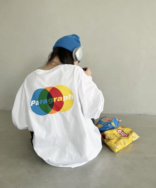 Paragraph(パラグラフ)の「Paragraph(パラグラフ)/OVERLAPPING CIRCLES L/S/オーバーラッピング サークル バックプリント ロングスリーブ Tシャツ(Tシャツ/カットソー・レディース・チャコールグレー/ブルー/ホワイト・FREE)」の15枚目の写真