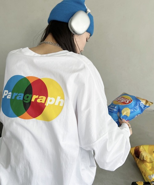Paragraph(パラグラフ)の「Paragraph(パラグラフ)/OVERLAPPING CIRCLES L/S/オーバーラッピング サークル バックプリント ロングスリーブ Tシャツ(Tシャツ/カットソー・レディース・チャコールグレー/ブルー/ホワイト・FREE)」の14枚目の写真