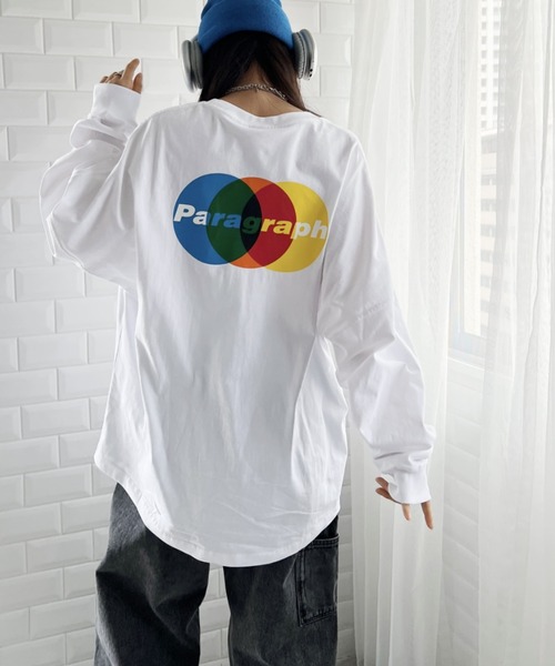 Paragraph(パラグラフ)の「Paragraph(パラグラフ)/OVERLAPPING CIRCLES L/S/オーバーラッピング サークル バックプリント ロングスリーブ Tシャツ(Tシャツ/カットソー・レディース・チャコールグレー/ブルー/ホワイト・FREE)」の7枚目の写真