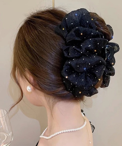 ❤︎プレミアム限定172 キラキラストーン付タッセルの雫のヘアクリップ