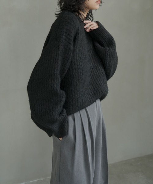 【たかちゃん】極美品エブール クルーネックニット プルオーバー グレー Women's Cashmere Cropped Turtleneck Pullover | 27 Miles