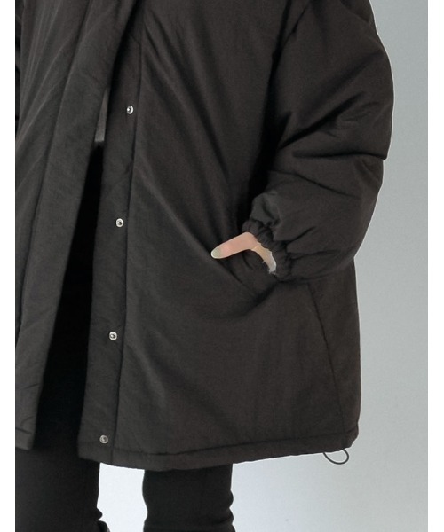 Re:EDIT（リエディ）の「[低身長サイズ有]2WAYミドル丈ダウンライク中綿ジャケット（ダウンジャケット/コート・レディース・アイボリー/ベージュ/ブラック/カーキ・MEDIUM/LARGE/SHORT）」の19枚目の写真