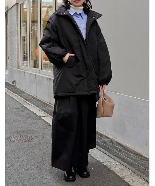 セール】[低身長サイズ有]2WAYミドル丈ダウンライク中綿ジャケット