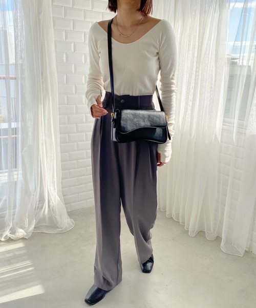 wears(ウェアーズ)の「2WAYPUフラップミニショルダーバッグ(ショルダーバッグ・レディース・シルバー/ダークブラウン/アイボリー/ブラック・FREE)」の11枚目の写真